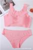 Nuevo Conjunto de Ropa Interior Sin Costuras de Seda Helada Transfronterizo Correas Anchas para Hombros Ropa Interior de Espalda Bonita Ropa Interior Deportiva Sin Costuras para Mujer