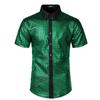 Camisa Formal 2025 Camisa de Botão com Lantejoulas Exportação Transfronteiriça Festa Disco Anos 70 Fantasia Cosplay