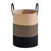Cesta de Armazenamento Trançada com Corda de Algodão, Cesto de Roupas Sujas, Cesto de Armazenamento Doméstico para Roupas e Brinquedos com Alça, Balde de Armazenamento, Cesto de Roupas Sujas de Corda de Algodão