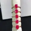 Anel de Rubi Antigo Queimado de Mianmar, Rubi Vermelho Sangue de Pombo Brilhante como Fogo, Face do Anel Aproximadamente 5*7mm