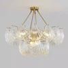 Lustre de vidro para quarto Hui Xin lustre principal romântico para sala de estar luminária de sala de jantar francesa lustre de sino de vento criativo de concha creme