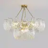Lámpara Colgante de Cristal para Dormitorio Huixin Luz Principal Romántica para Sala de Estar Luz para Restaurante Francés Estilo Crema Lámpara Colgante Creativa de Caracola con Sonido
