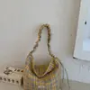 Nova Bolsa Transversal Plissada Xadrez Estilo Coreano Bolsa de Ombro Versátil Grande Capacidade Bolsa Tote Casual Venda por Atacado de Fábrica