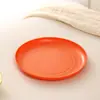 Amazon Plato Redondo de Paja de Trigo Plato de Hueso Plato de Plástico para Frutas Snack Snack Plato para Postre Venta al por Mayor Transfronteriza