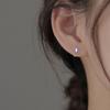 Pendientes de diamante coloreado ovalado con forma de oreja, estilo retro, con temperamento pequeño, estilo viento frío, con forma de oreja, dopamina, geométricos, morados.