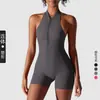 Mono Deportivo de Alta Intensidad Transfronterizo Micro-Cool para Espalda Hermosa Yoga Cremallera Ajustado de Segunda Piel Traje de Fitness de Una Pieza con Almohadilla en el Pecho