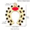 R13 Accesorios para Joyería DIY Mitad Chapado en Oro Plata 925 Microincrustaciones Estilo Europeo y Americano Colgante Collar Media Luna Cuerno Grande