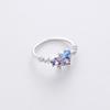 Novo Anel Quente Estilo Coreano Multi-estilo Micro-cravado Cristal Zircônia Doce Francês Elegante Anel Celebrante da Internet Joias Populares