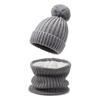 Novo gorro de lã quente de cor sólida transfronteiriço inverno combina com tudo quente gorro de lã europeu e americano terno de cachecol de tricô de cor sólida