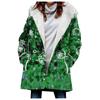 Casaco Color Block Feminino Outono 2023 Mais Vendido no Exterior Wgwe Top Lã Felpuda Estilo Vintage Casaco Trench Grosso
