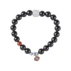 Pulseira de Contas de Jade de Sândalo Dourado com Fecho Cloisonné Xiangyun para Homens e Mulheres, Rosário de Ágata Vermelha, Pulseira de Casal