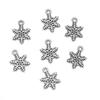 Liga floco de neve prata antiga estrela hexagonal acessórios pingente DIY colar pulseira acessórios de Natal atacado