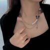 Collar de Cadena Geométrica Hueca de Acero Inoxidable, Cadena para Clavícula con Colgante de Diseño Minimalista de Nicho, Nuevo Accesorio de Cuello Versátil de Estilo Fresco
