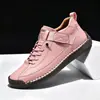 Zapatos de Mujer Cosidos a Mano Transfronterizos, Zapatos de Hombre, Zapatos de Pareja, Zapatos Planos de Otoño e Invierno, Zapatos Casuales, Botas Martin, ¡Wow!