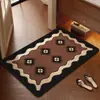 Alfombra de baño tejida de lino, estilo vintage, fácil de limpiar, resistente a las manchas, absorbente, de secado rápido y antideslizante para uso doméstico