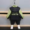Abrigo para niño primavera y otoño 2025 nuevo estilo occidental abrigo de primavera para niños Duffy guapo tesoro de hombres ropa con capucha de bloques de color