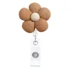 Porta-credencial con carrete de flor colorida transfronterizo en stock para uso médico y de oficina, clip de cocodrilo divertido hebilla retráctil de tirador para credencial de identificación
