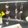 Estilo Femenino Cortina de Puerta con Lazo Dormitorio Sala de Estar Cortina Divisoria Ventana Decoración de Fiesta Cortina de Flor con Cuentas de Mariposa Transfronteriza
