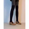 Versión de Piel de Oveja~Zapatos Mary Jane Retro Suaves y Sencillos de Una Correa para Mujer con Aumento Interno de Altura, Punta Cuadrada y Bailarinas Estilo Ballet con Forro de Felpa