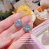 Aretes de Flor Gema Rosa Papalacha Chapados en Oro de 18K Zircón Azul Aguamarina Multicorte Aretes Huevo de Paloma Aretes