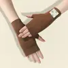 Luvas de Dedo de Inverno para Crianças, Fofas e Quentes, para Meninas e Meninos, Luvas de Tricô Meio Dedo com Pelúcia Extra para Estudantes