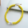 Collar de cuentas geométricas ovaladas acrílicas transfronterizo europeo y americano, cadena para la clavícula simple y de lujo discreto, accesorio para mujer estilo vacacional