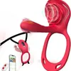 Vibrador de rosa vestível para mulheres, com controle remoto, vibrações potentes, estimulação clitoriana e do ponto G, e sensações pulsantes para atingir o orgasmo; brinquedo adulto