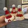 Gorro de Navidad con Copo de Nieve de Peluche Tridimensional Transfronterizo Pinza para el Cabello Linda Pinza para Flequillo Lateral Accesorios Navideños para el Cabello de Niños Venta al por Mayor