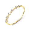 Anel de Prata de Lei S925 Banhado a Ouro 14K Super Lindo Diamante Zircônio Quebrado Extremamente Fino Estilo Japonês Exportação Versátil Pequeno Fresco Exterior