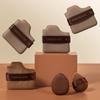 Gemeng Chocolate Powder Puff terno seco e molhado dupla utilização Flocking couro Powder Puff não come pó Q Elastic Air Cushion Marshmallow mulheres