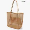 Bolsa de Malla para Natación de Verano Bolsa de Playa para Mujeres Gran Capacidad Bolsa de Malla Bolsa de Almacenamiento para Equipo de Traje de Baño Infantil Bolsa Tejida Plegable