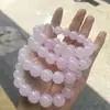 Pulseira de Jade Verde e Jade Branco, Pulseira de Contas Redondas de Jade Afegão Cor de Água Clara, Pulseira de Contas de Buda Multigemas Rosa Raiz de Lótus