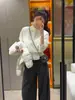 Suéter de Tricô Cinza com Gola Lapela para Mulheres com Design que Marca a Cintura, Peça de Manga Longa para Outono e Inverno, Camada Base Quente e Estilosa