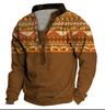 2022 Manga Casual Esportiva Pullover Masculina Europeia e Americana de manga comprida Estilo Ocidental estampada T-shirt de manga comprida