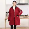 Nuevo Estilo Abrigo de Trabajo Impermeable y a Prueba de Aceite para Mujer, Ropa de Abrigo con Forro de Polar para el Trabajo, Cocina y Tareas Domésticas, Delantal