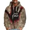Esta No Es Mi Sangre Gráfico de Halloween Sudadera con Capucha para Hombre Impresa en 3D Sudaderas Populares de Hip Hop para Halloween de Manga Larga