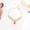 Alta imitação Hetian Jade ágata pulseira pêssego ins nicho design original fada fofa 2022 nova pulseira