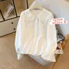 Camisa de manga larga con cuello polo para mujer, nuevo top estilo coreano de otoño 2025 para mujer