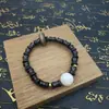Pulsera de Cuentas de Sándalo Buda, Círculo Único de Cuentas de Bambú, Pulsera de Rosario Wenwan Jiejie Gaosheng, Joyería al por Mayor de Puesto Callejero y Lugar Turístico