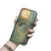 Nueva funda protectora con botón metálico magnético de PC de color sólido para iPhone 16, Promax/15/14