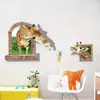 Personalidade criativa 3D parede sonda girafa sala de estar quarto parede de fundo adesivos decorativos autoadesivo atacado