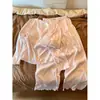 Conjunto de pijama rosa de manga larga, estilo Ins, corte relajado, con sujetador incorporado, adecuado para primavera y otoño, hecho de algodón suave, incluye pantalón largo, y se puede usar como ropa de estar en casa o incluso para salir