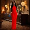C6940 Cross-border AliExpress Amazon Europeia e Americana Moda Feminina Independente Stand Vestido de Noite de um ombro Slim-fit