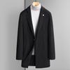 Abrigo de Lana para Hombre Primavera y Otoño 2025 Estilo Coreano Casual Abrigo para Jóvenes y Mediana Edad Cuello de Traje Abrigo de Lana de Doble Cara para Hombre