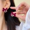 Pendientes Dulces de Lazo Pendientes de Terciopelo Lujo Ligero Perla Alta Calidad Combinan con Todo Diseño Diario de Nicho Pendientes Elegantes