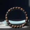 Pulsera de Madera de Agarwood Natural con Nudos Naturales para Mujer, Material Auténtico Viejo para Hombre, Cuentas de Oración Budistas, Pulsera para Ayudar a Dormir