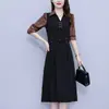 Vestido Slim Fit de Luxo Leve Redutor de Idade com Qualidade Garantida para Mulheres de Meia-Idade, Novo Estilo Outono/Inverno, Elegante e Emagrecedor Vestido para Mãe