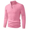 Suéter de Punto Retorcido con Media Cremallera para Hombre Otoño e Invierno 2026, Camisa Base Casual de Talla Grande