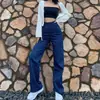 Jeans Feminino de Cintura Alta com Barra Larga e Listras Verticais Calça Reta Nova Feminina Calça Reta Solta com Senso de Design Europeu e Americano para Primavera e Outono