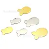 Acero Inoxidable Personalidad de Mascota Perro Láser Tallado en Blanco Forma de Pez Gato Marca Collar de Metal Joyería Tarjeta de Identidad de Gato